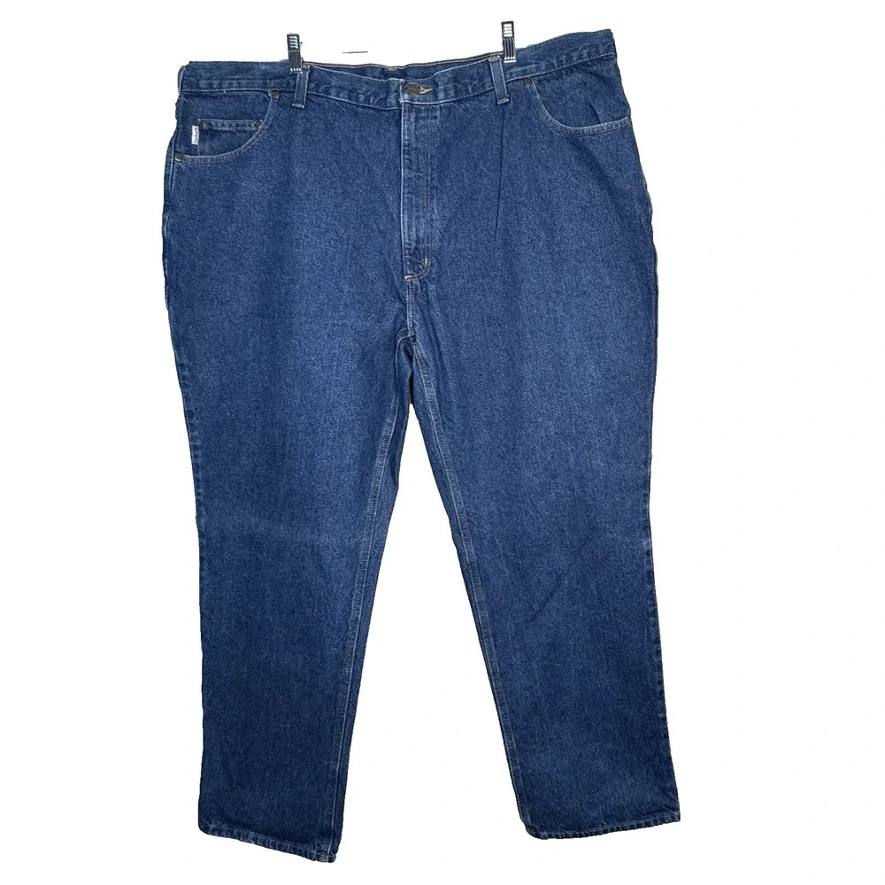 Carhartt Men's Blue Jeans Size 48x32 Relaxed Fit Big And Tall Jeans